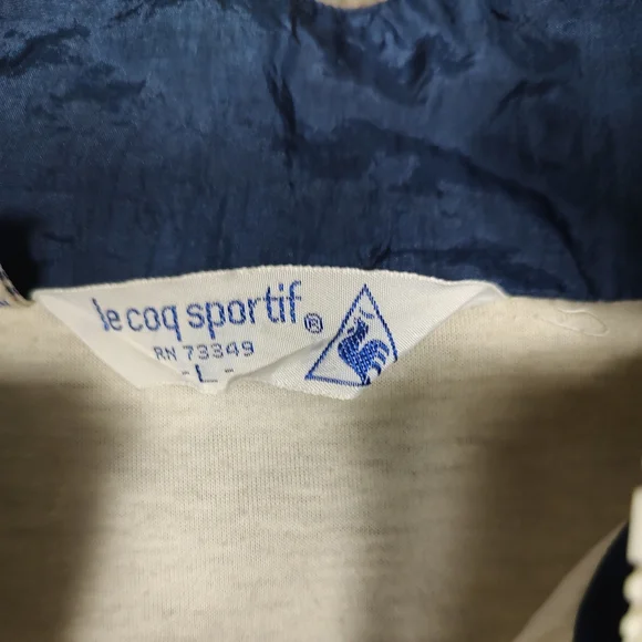 Vintage 80's Le Coq Sportif Full Zip Windbreaker L - Picture 3 of 5